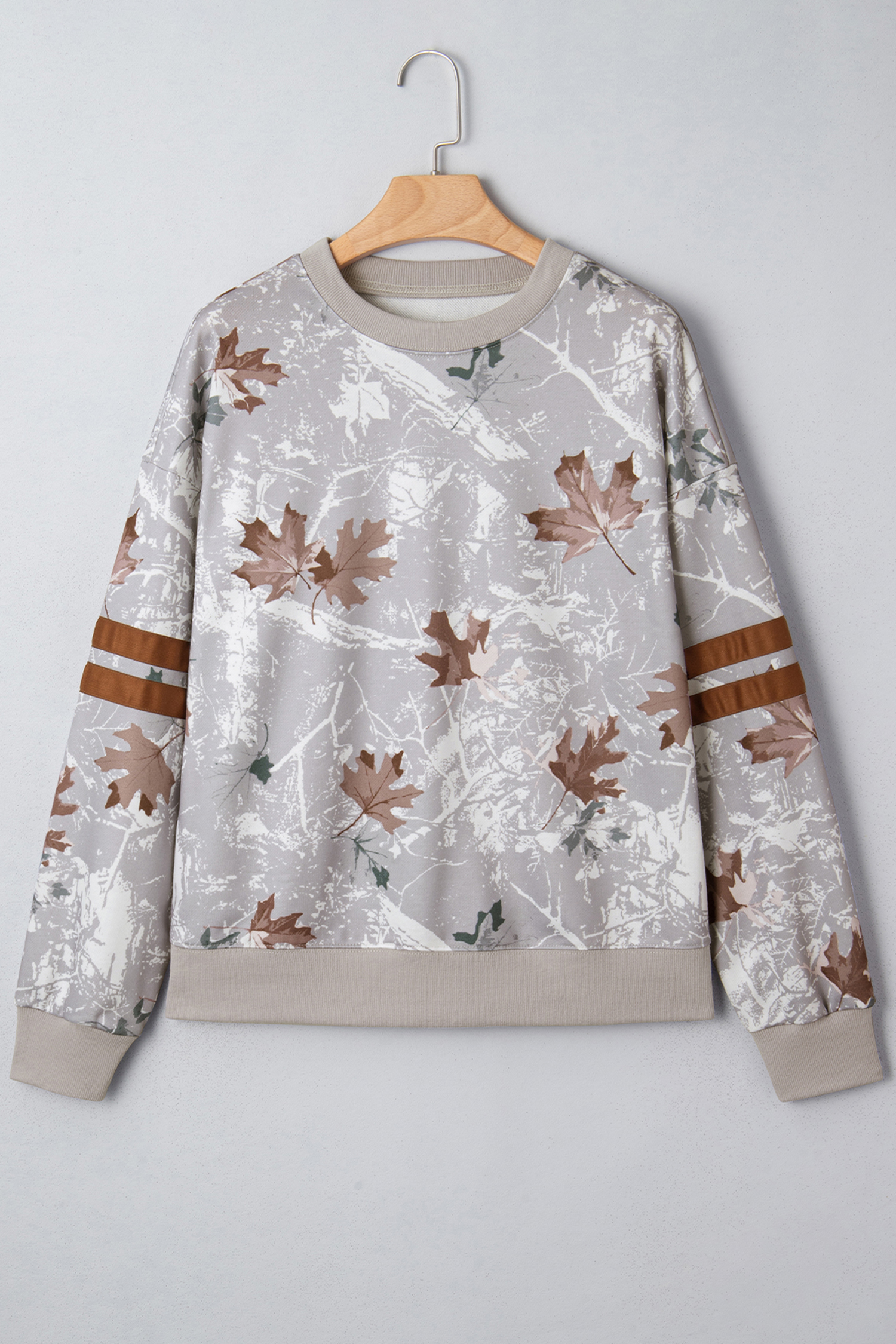 Beige Camo Print Baggy Drawstring Jogger Sweatpants