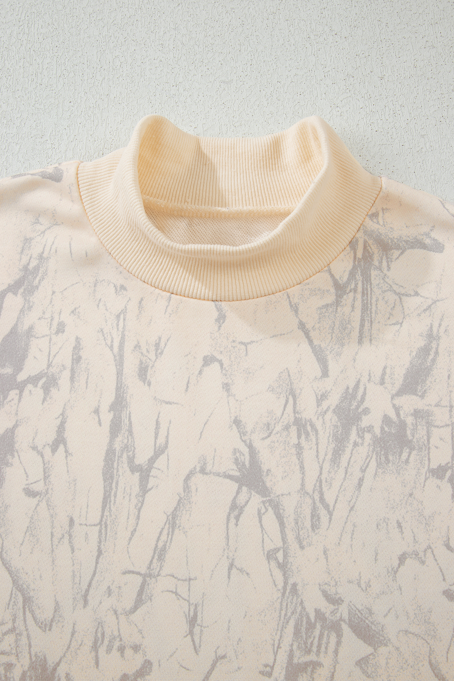 Beige Camo Print Baggy Drawstring Jogger Sweatpants