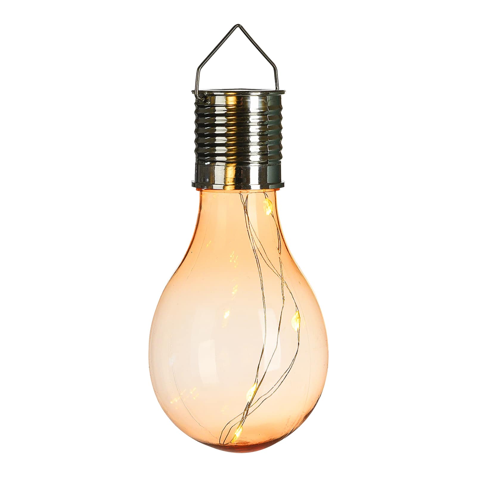Solarleuchte Glühbirne Orange, ⌀ 8 cm, H 150 mm