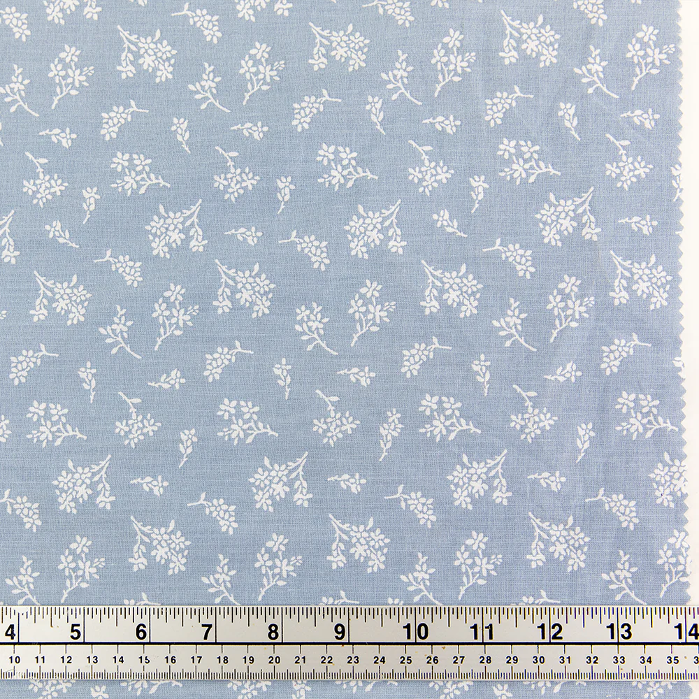 Print Craft & Quilting Fabric, Ditsy Bouquet Blue- Width 110cm