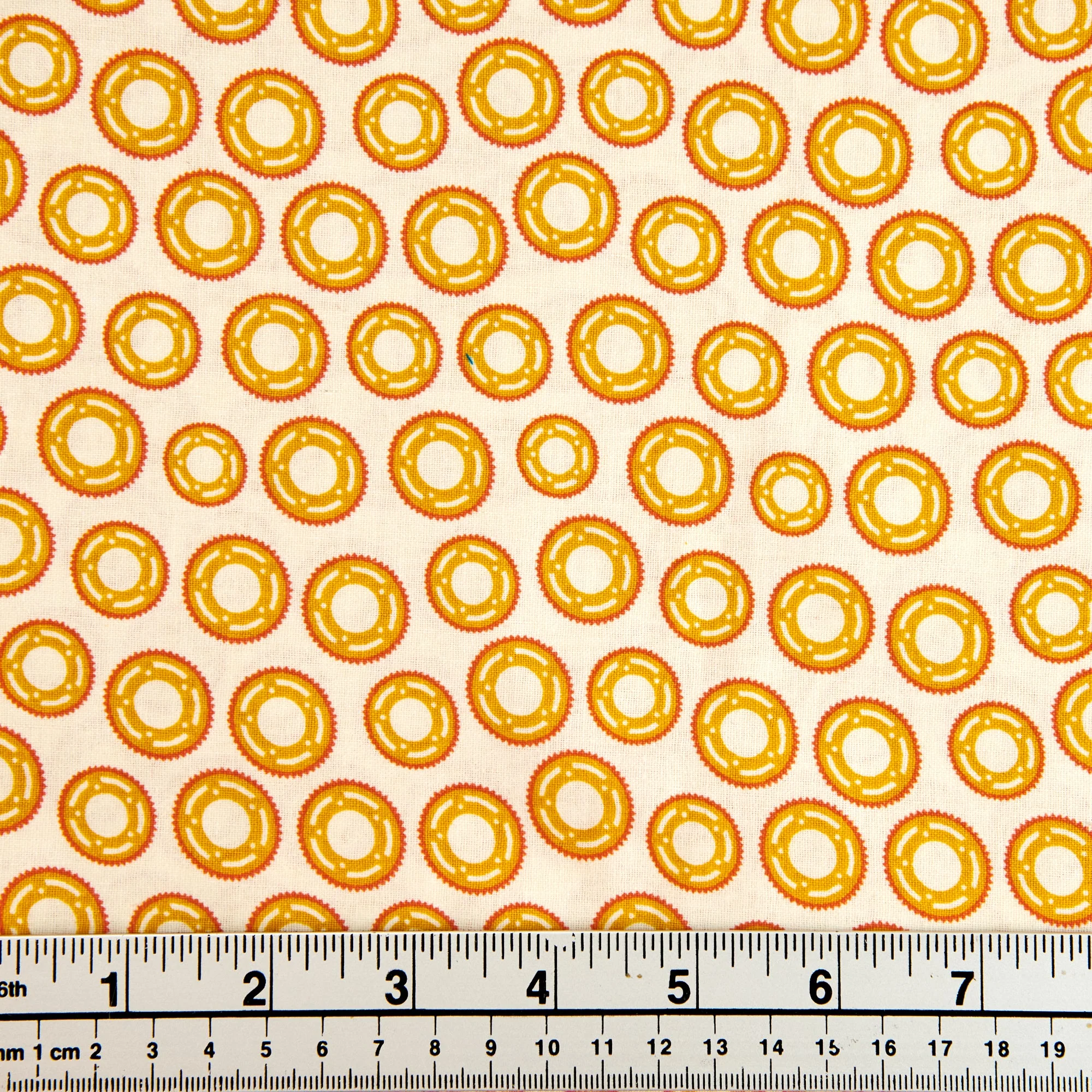 Craft Prints Fabric, Bits & Bolts, Orange Cogs- Width 112cm