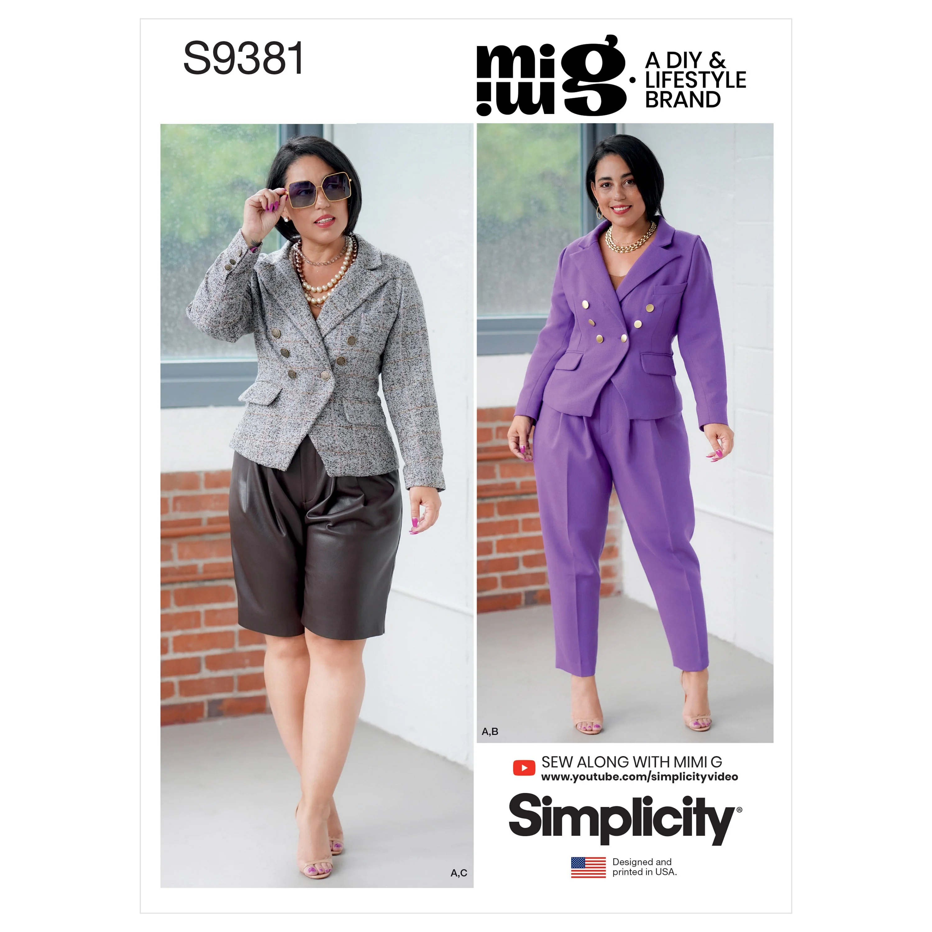 Simplicity Pattern 9381 Miss/Plus Jacket & Bottom