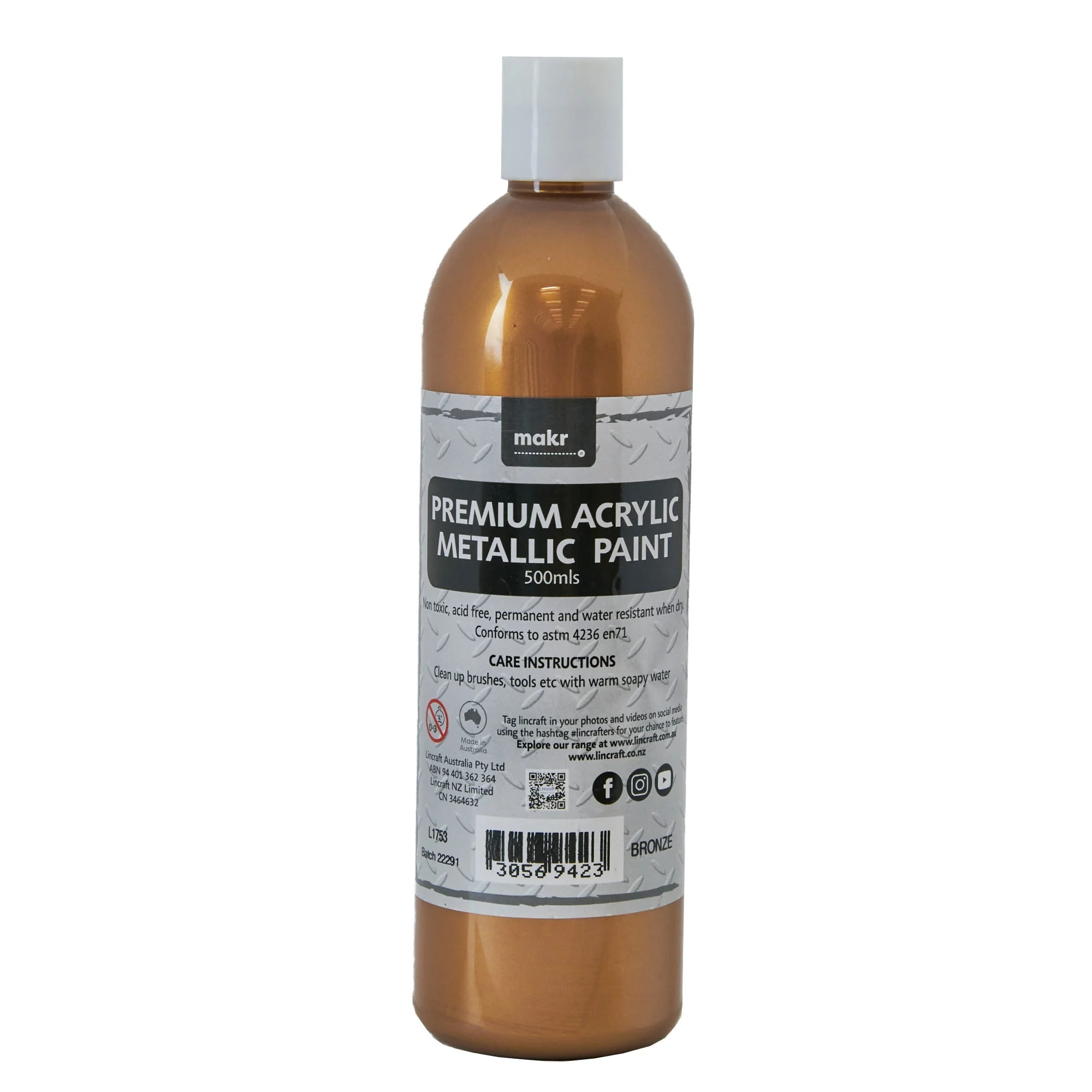 Makr Premium Metallic Acrylic Paint, 500ml