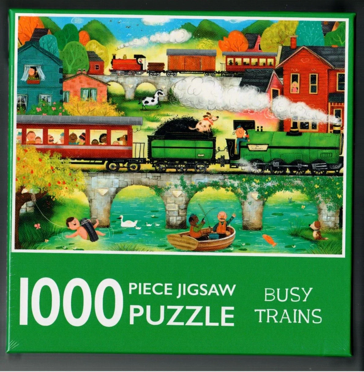 1000-Piece Jigsaw Puzzle, Busy Trains