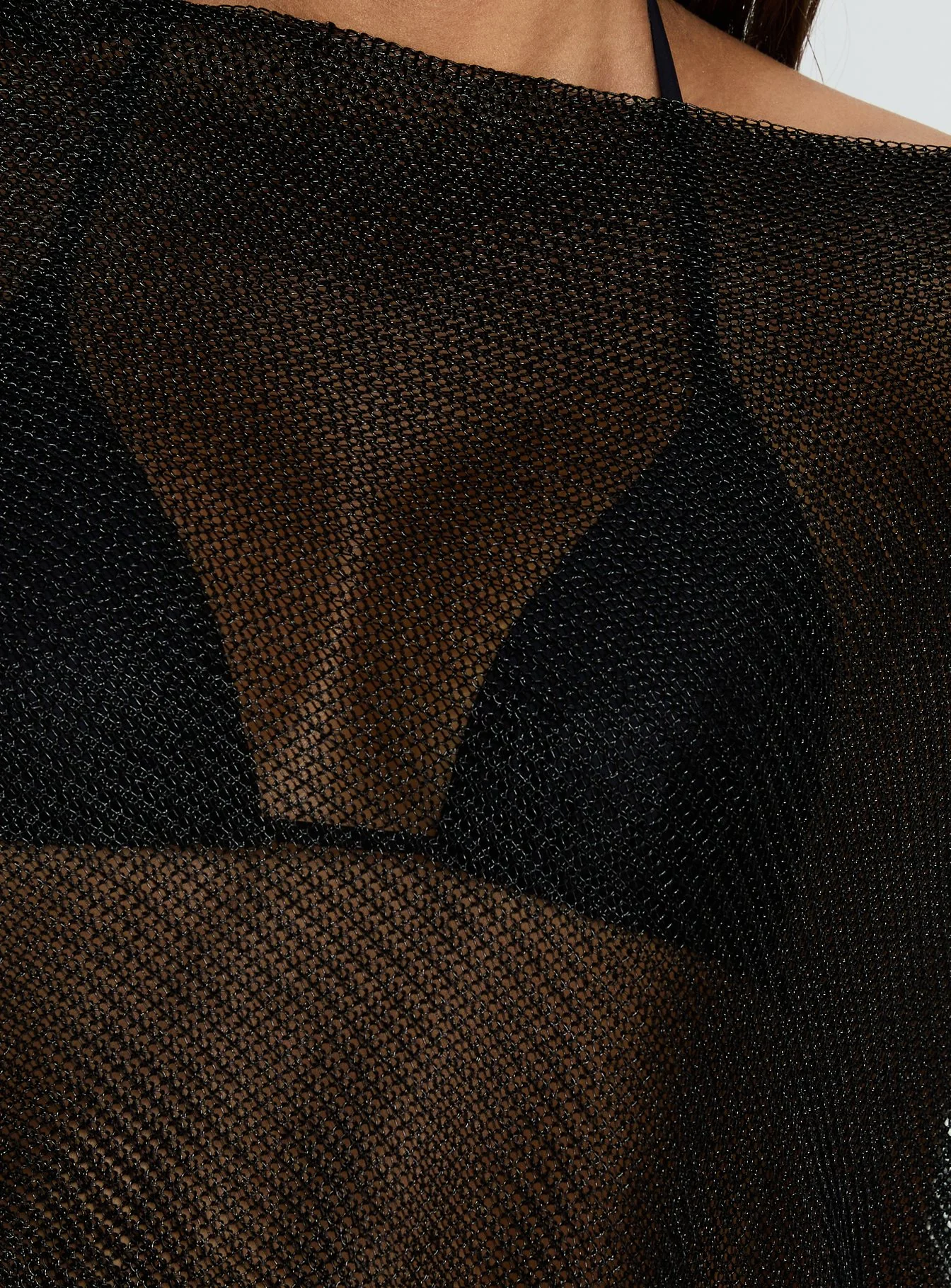 Luminous Sheer Poncho Black