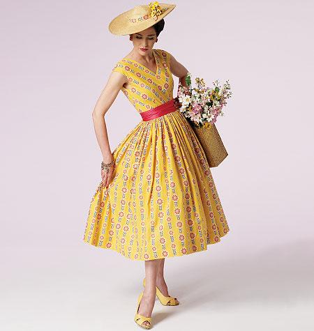 Vogue Pattern V8789 Misses'/Misses' Petite Dress and Cummerbund