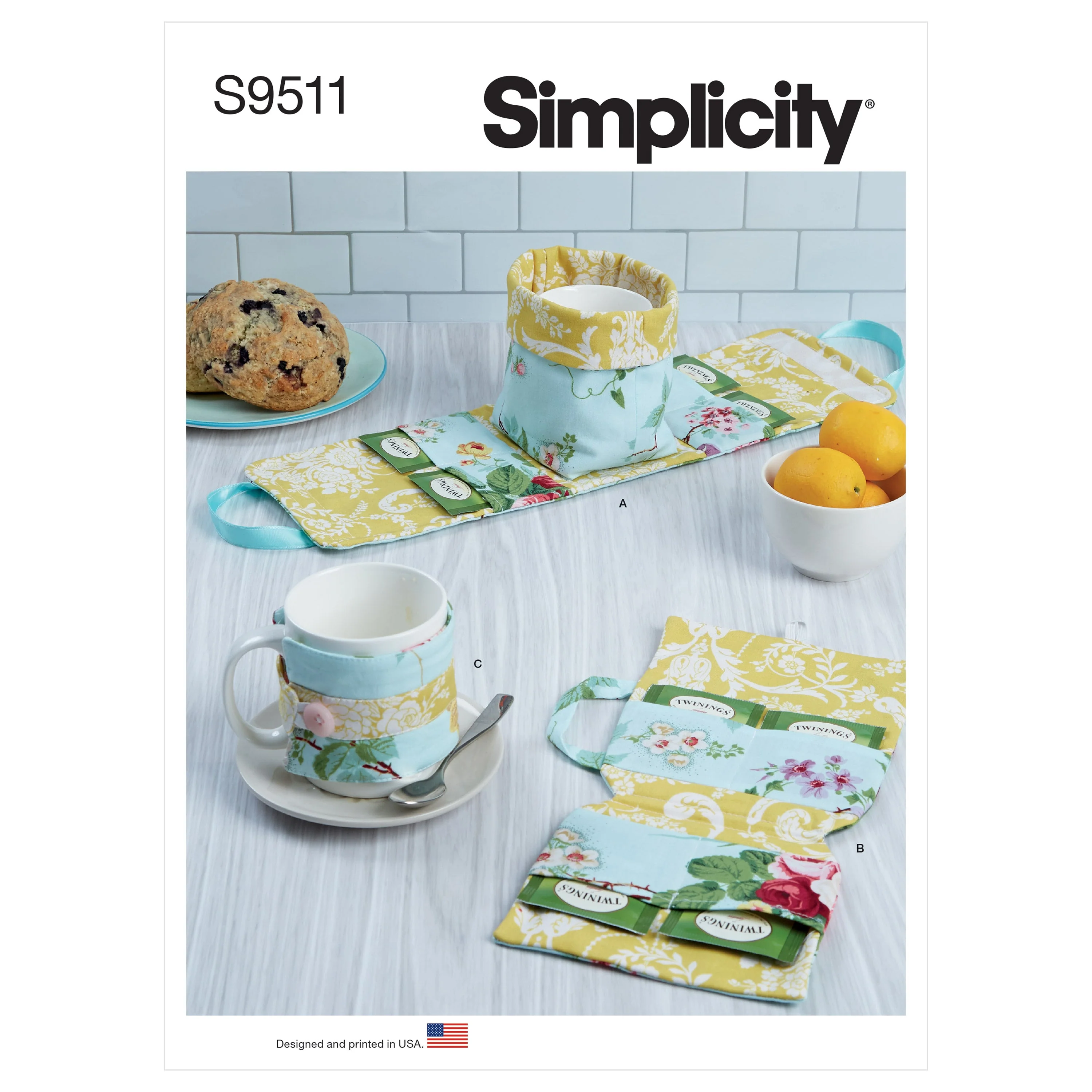 Simplicity Pattern 9511 Mug & Tea Bag Case, Cozy