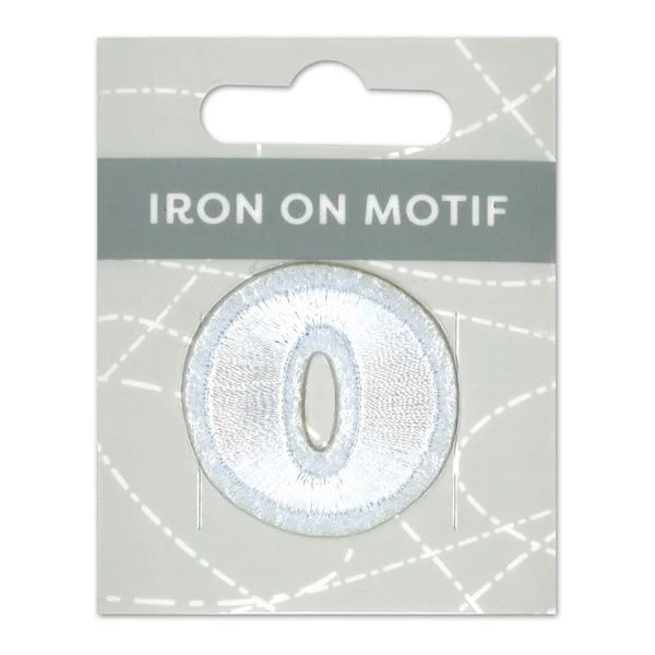 Sullivans Iron On Motif, White O- 35mm