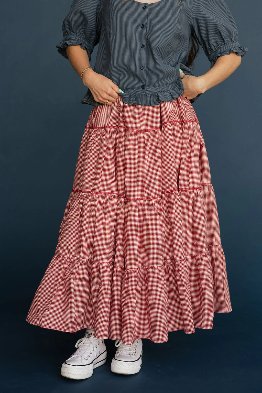 Zoey Skirt-Red Gingham