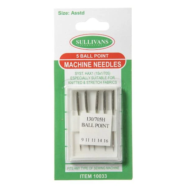 Sullivans Machine Needles, Ball Point- Assorted