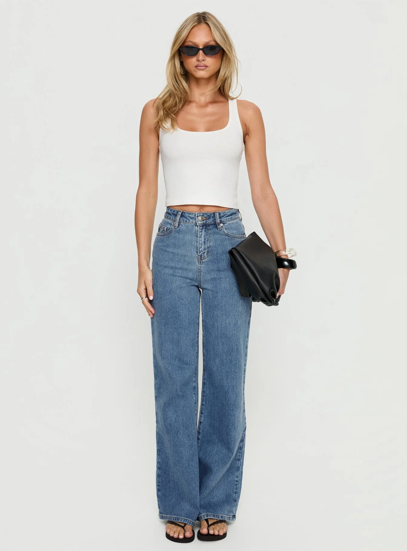 Thearlie High Rise Flared Jeans Mid Blue Wash