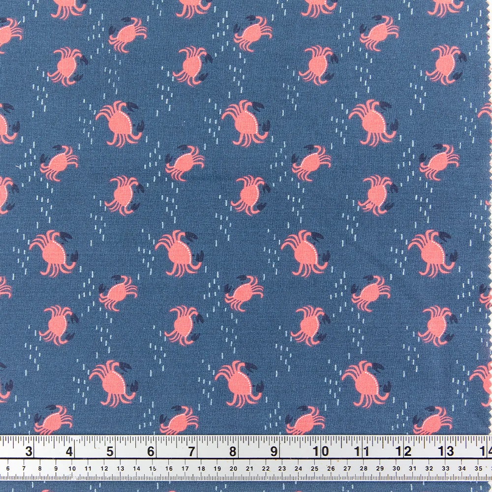 Print Craft & Quilting Fabric, Crazy Crabs- Width 110cm