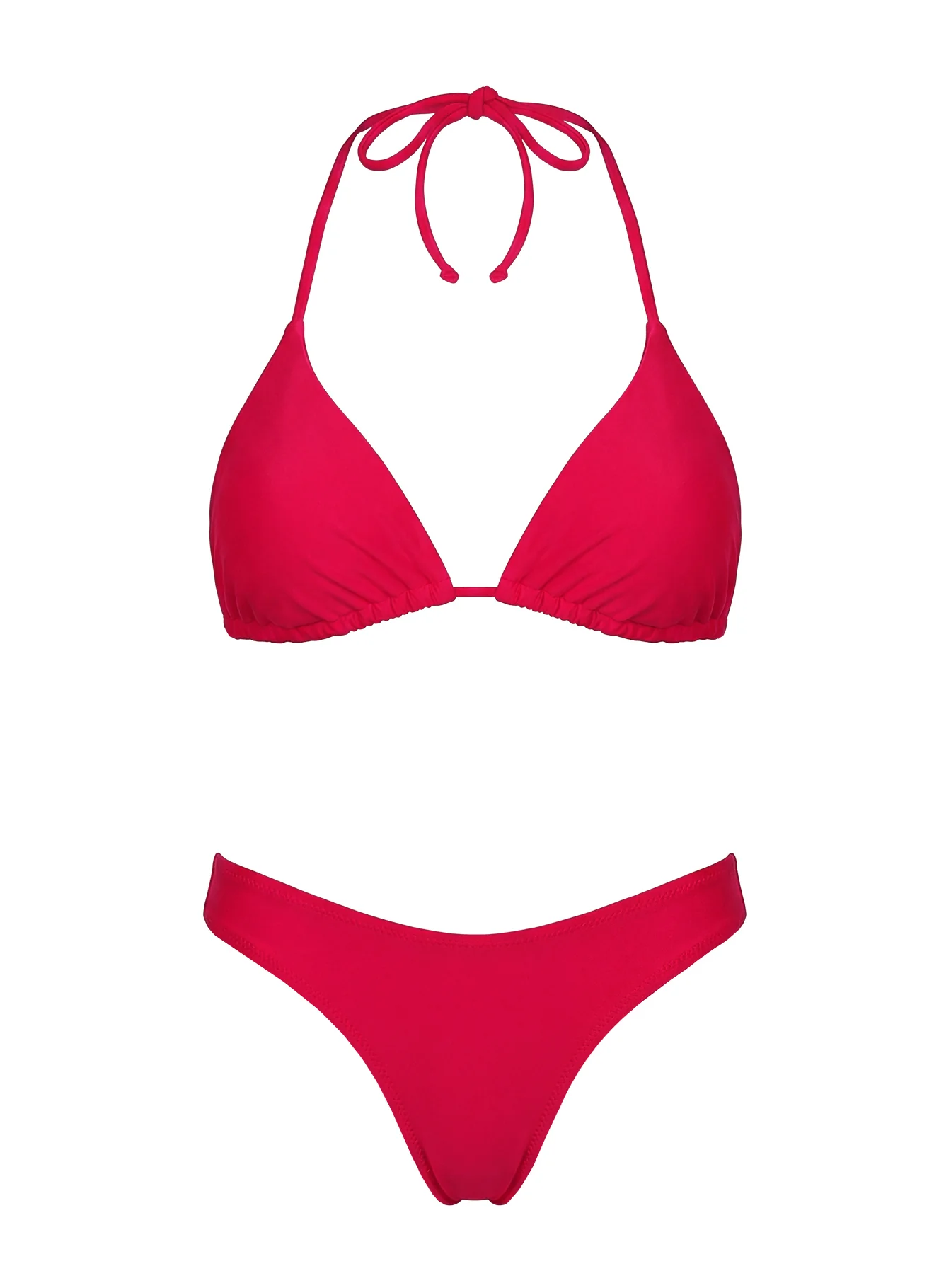 Jenner Triangle Bikini Top Red