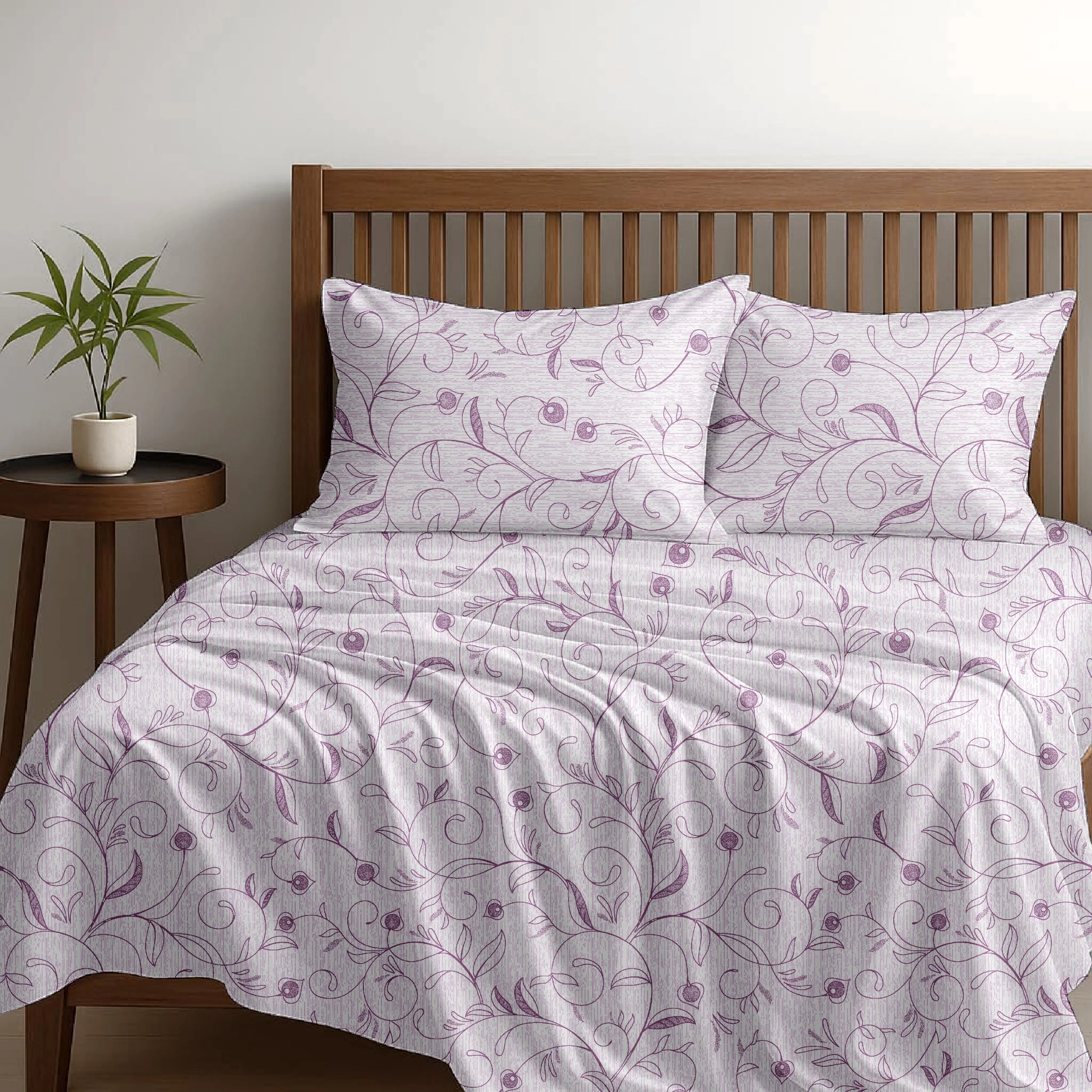 Alaria Printed Cotton Sheet Set, Botany