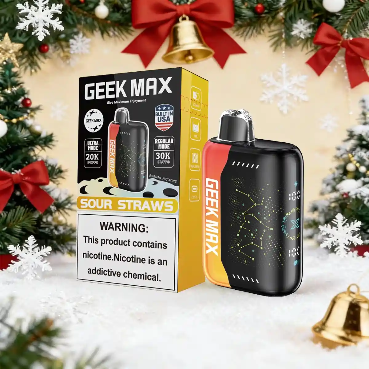 Sour Straws | Geek Max 30000 Puffs Disposable Vape - JNR VAPES OFFICIAL