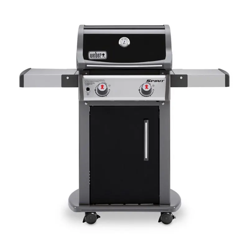 Grill gazowy propanowy Weber Spirit E-210 – 2 palniki, stylowy, czarny design umożliwiający wygodne grillowanie na świeżym powietrzu.