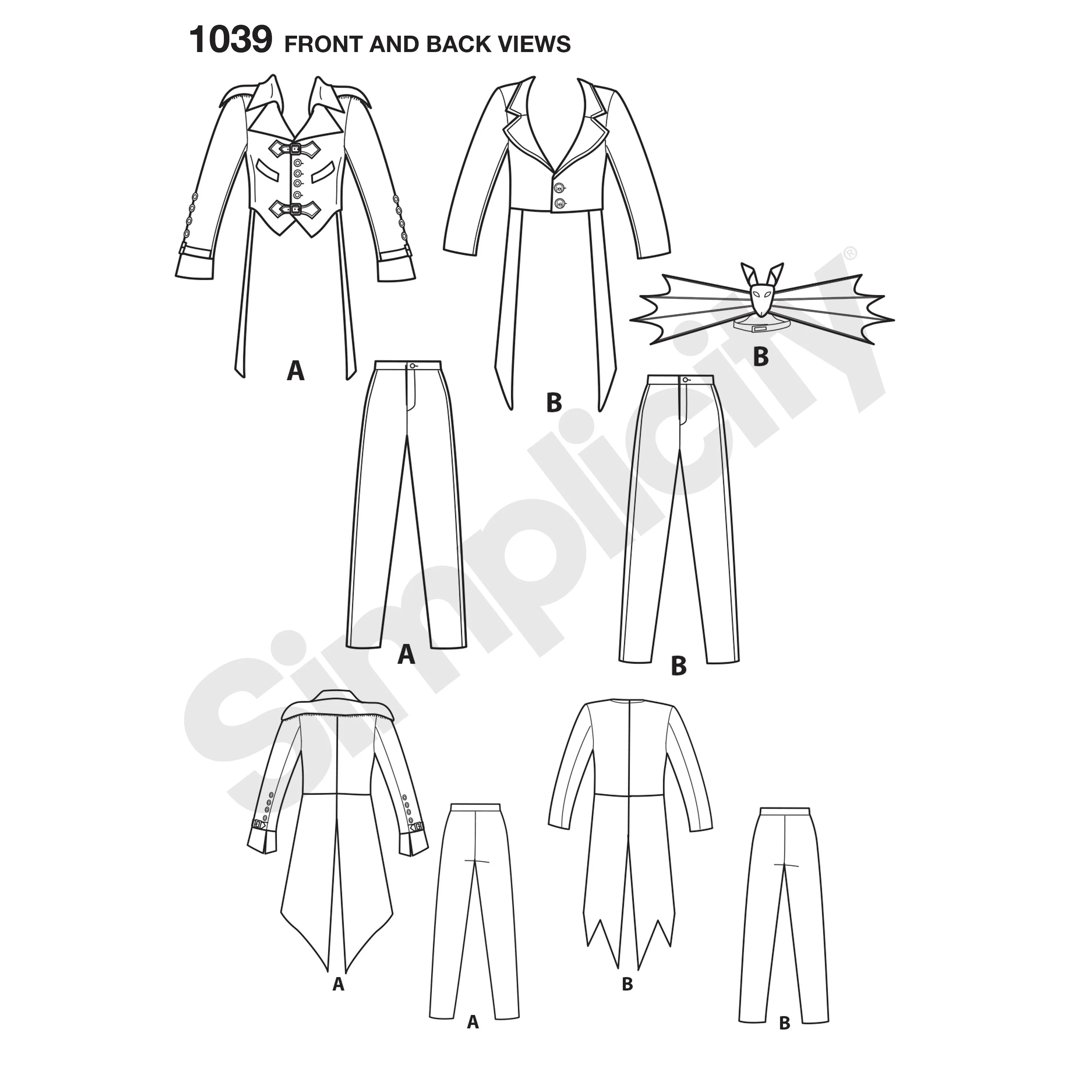 Simplicity Pattern 1039 Men's Cosplay Costumes