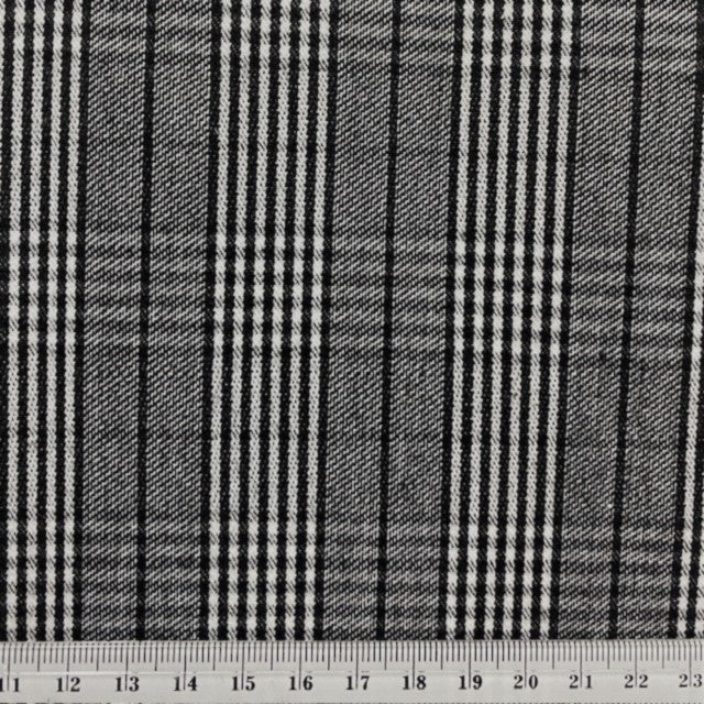 Check Suiting Fabric, Black & White Check- 150cm