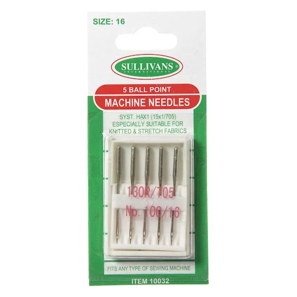 Sullivans Machine Needles, Ball Point- No 100/16