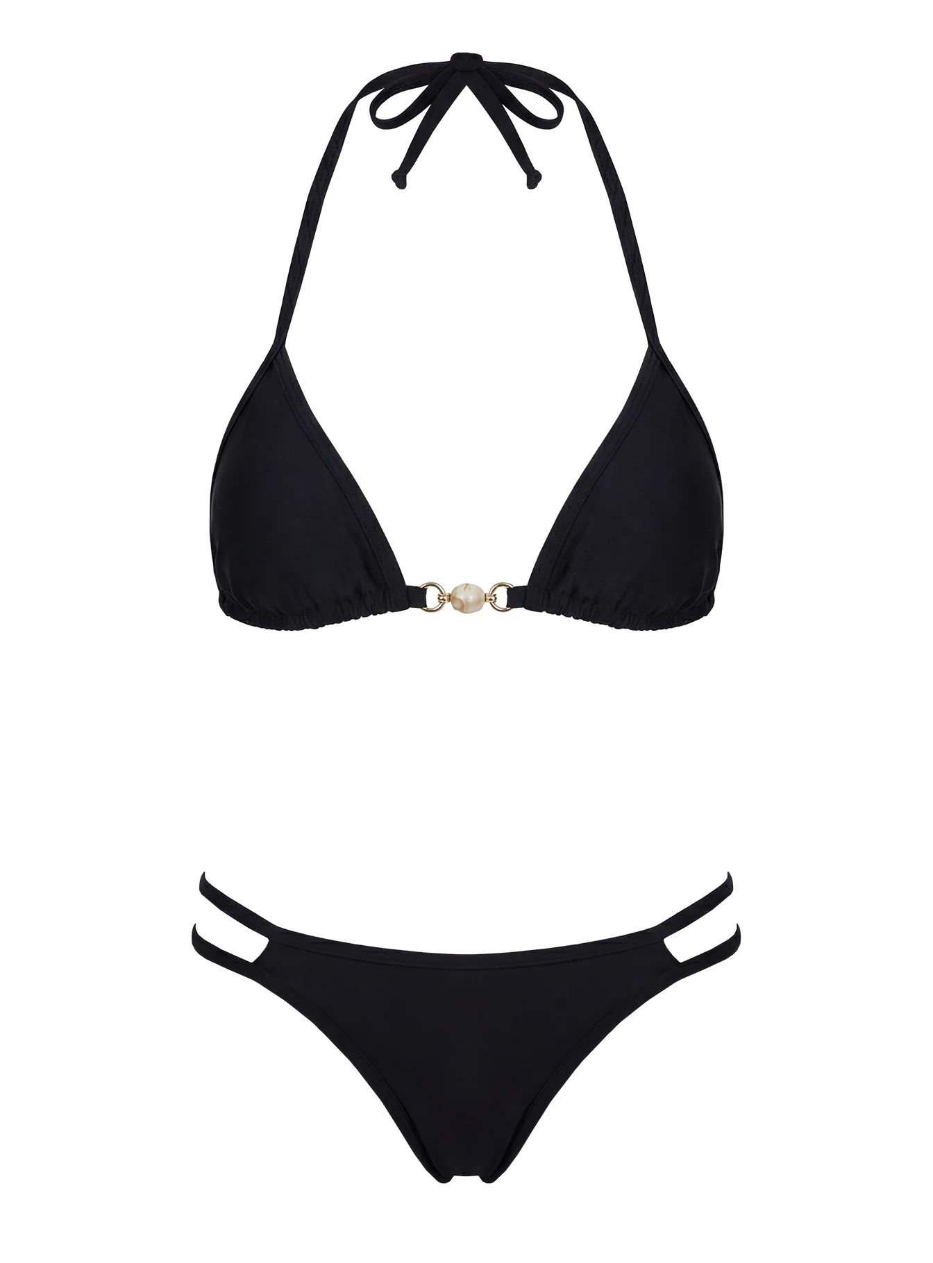 Maurita Double Strap Bikini Bottoms Black