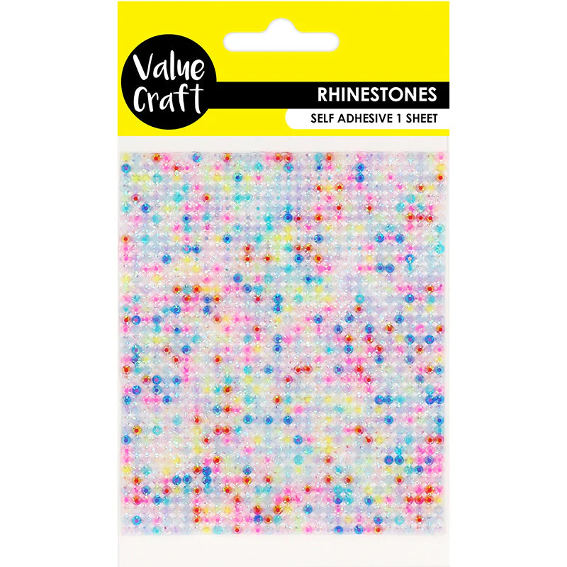 Value Craft Self-Adhesive Rhinestone Bling, Crystal  Multi