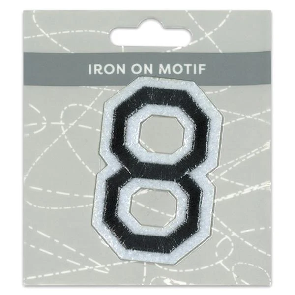 Sullivans Iron On Motif, Black 8- 75mm