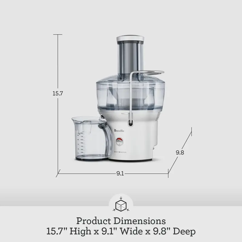 Wyciskarka do soku Breville BJE200XL Compact o pojemności 740 ml i konstrukcji ze stali nierdzewnej