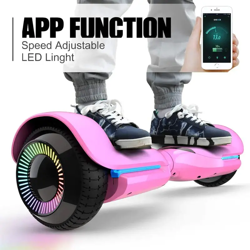 6,5-calowy inteligentny hoverboard z głośnikiem Bluetooth, sterowaniem za pomocą aplikacji i certyfikatem UL2272