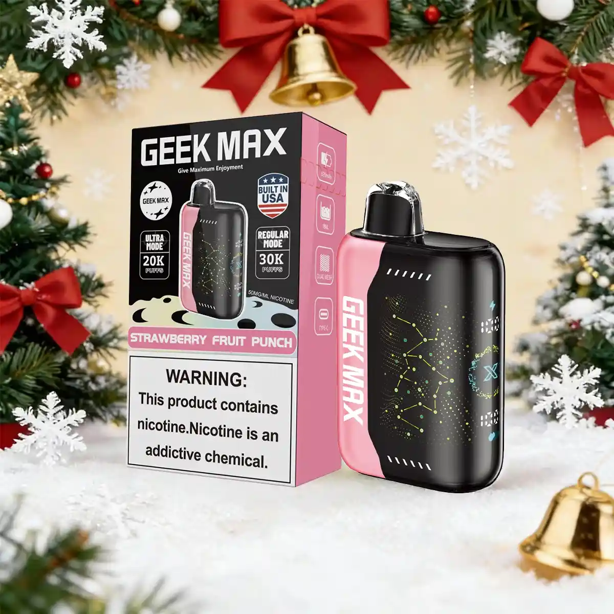 Strawberry Fruit Punch | Geek Max 30000 Puffs Disposable Vape - JNR VAPES OFFICIAL