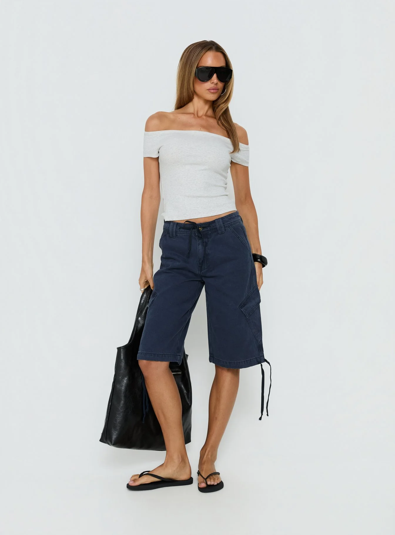 Baseline Boat Neck Top Grey Marle