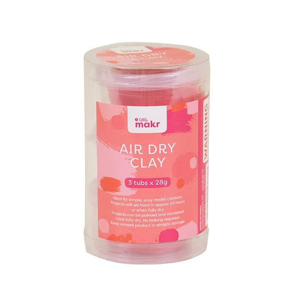 Little Makr 28g Air Dry Clay Mini Tubs, Rocket Red- 3pk