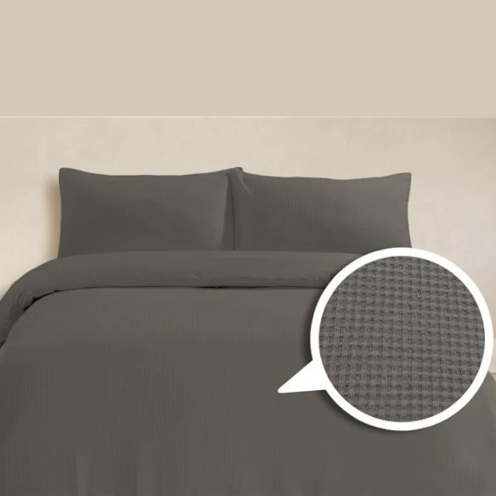 Alaria Waffle Quilt Cover Set, Queen Bed