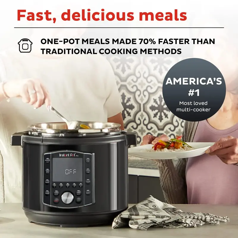 Szybkowar Instant Pot Pro o pojemności 8 litrów — inteligentne urządzenie 10 w 1 do gotowania ryżu, zbóż, zup, jogurtu i nie tylko