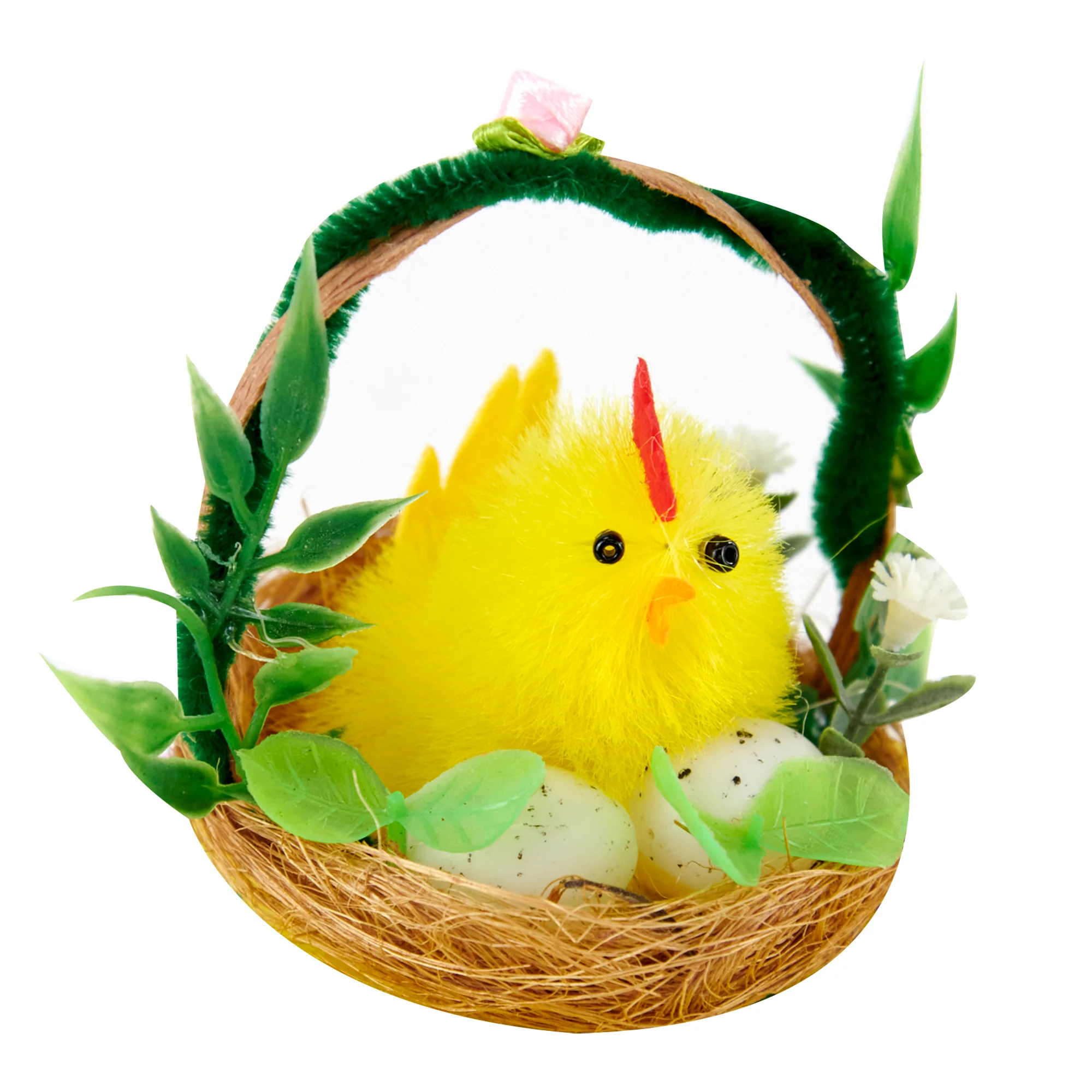 Easter Chicken Natural Basket- 10cmx10cmx12cm