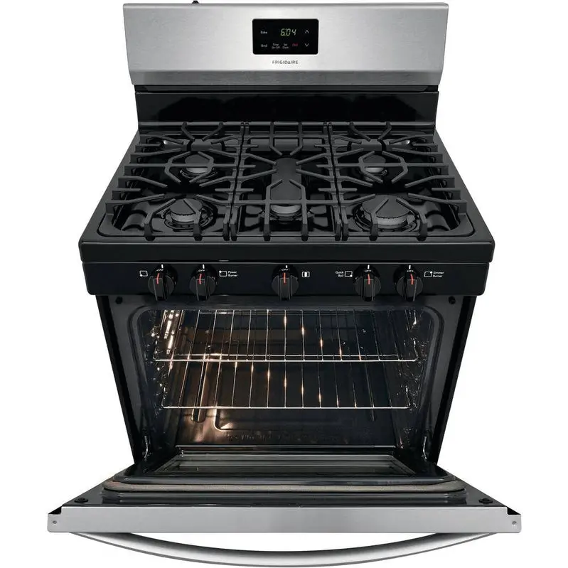 Wolnostojąca kuchenka gazowa Frigidaire 30″ – stal nierdzewna, płyta grzewcza 5-palnikowa, model FCRG3052AS