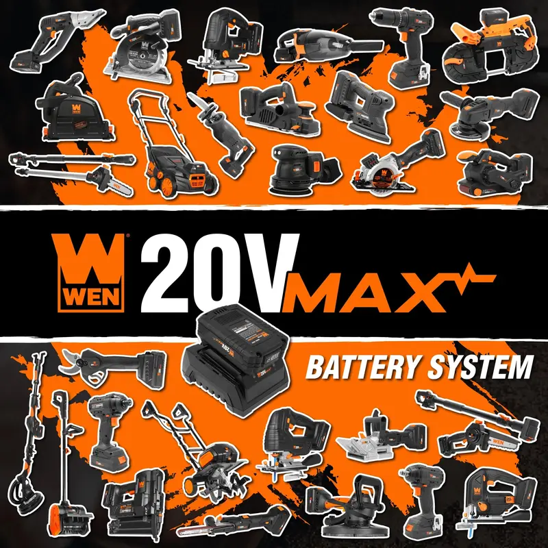 Akumulatorowa gwoździarka wykończeniowa WEN 20 V Max, grubość 18, z akumulatorem 2,0 Ah i ładowarką, podwójnym oświetleniem LED, pojemność 100 gwoździ