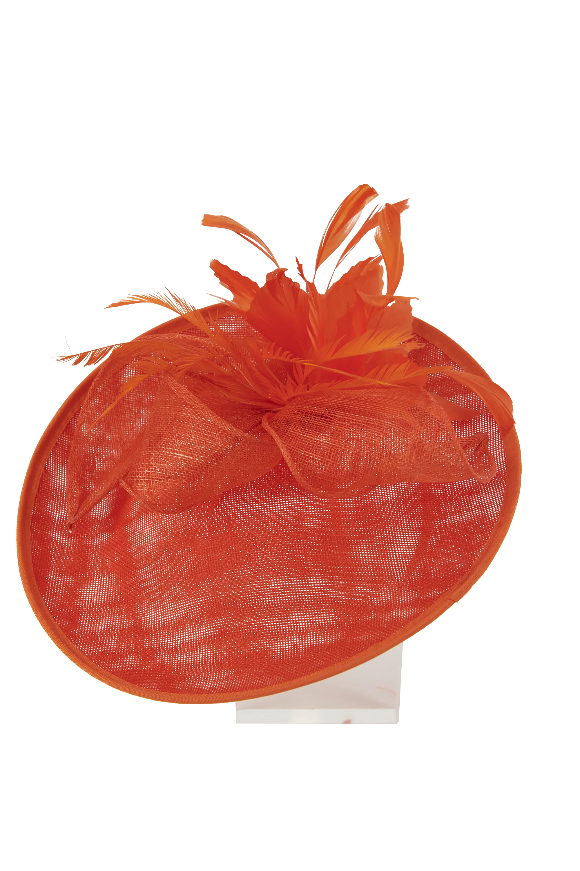 Lincraft Sinamay Fascinator With Headband and Clip, Coral Orange