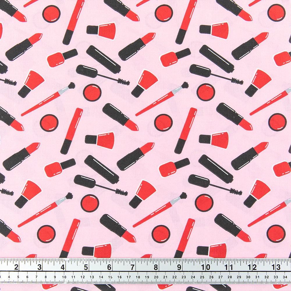 Print Craft & Quilting Fabric, Glam Makeup- Width 110cm
