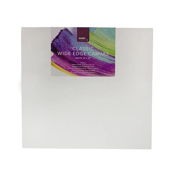 Makr 12x12in Classic Wide Edge Canvas White