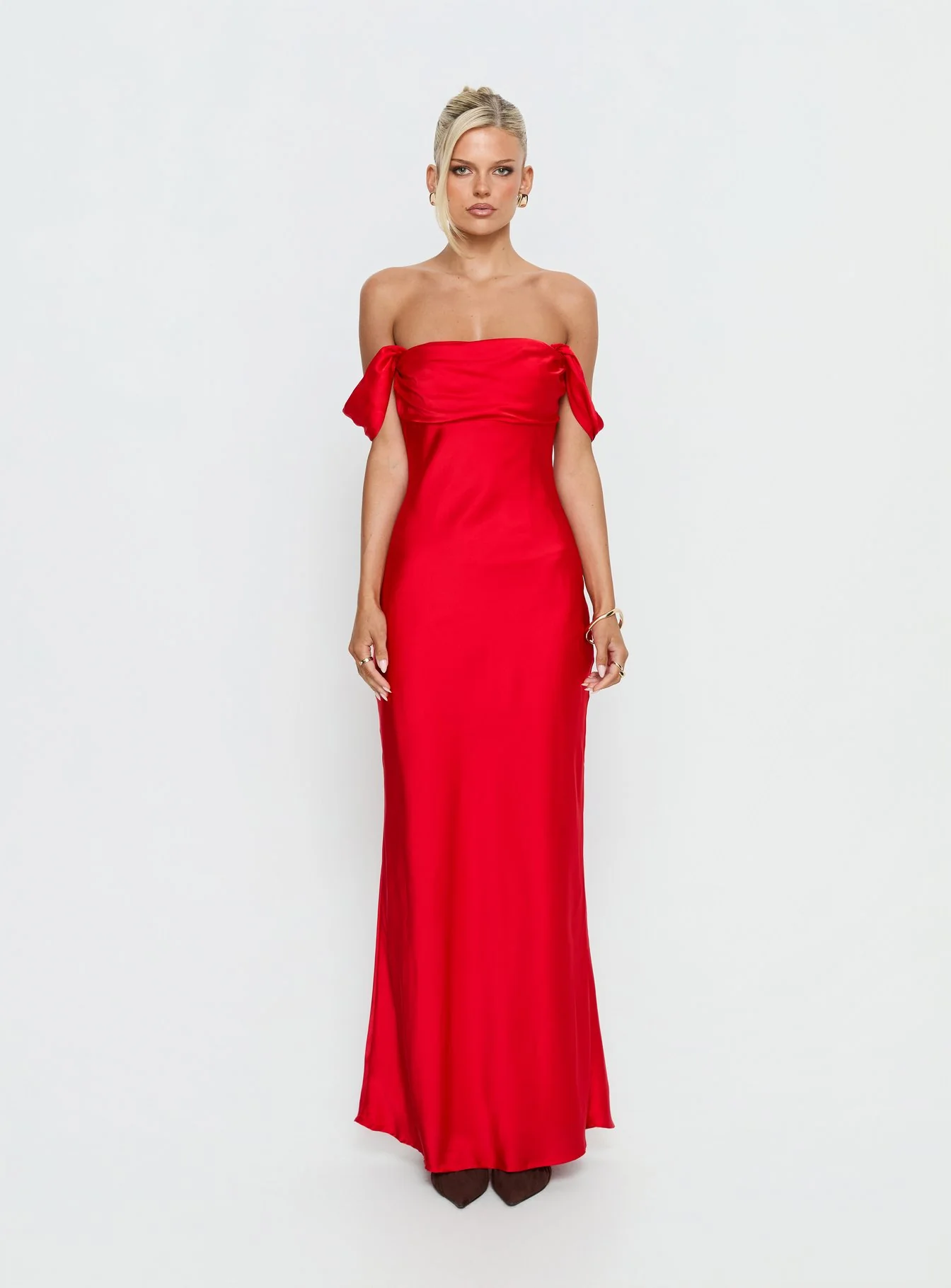 Azura Off The Shoulder Maxi Dress Red