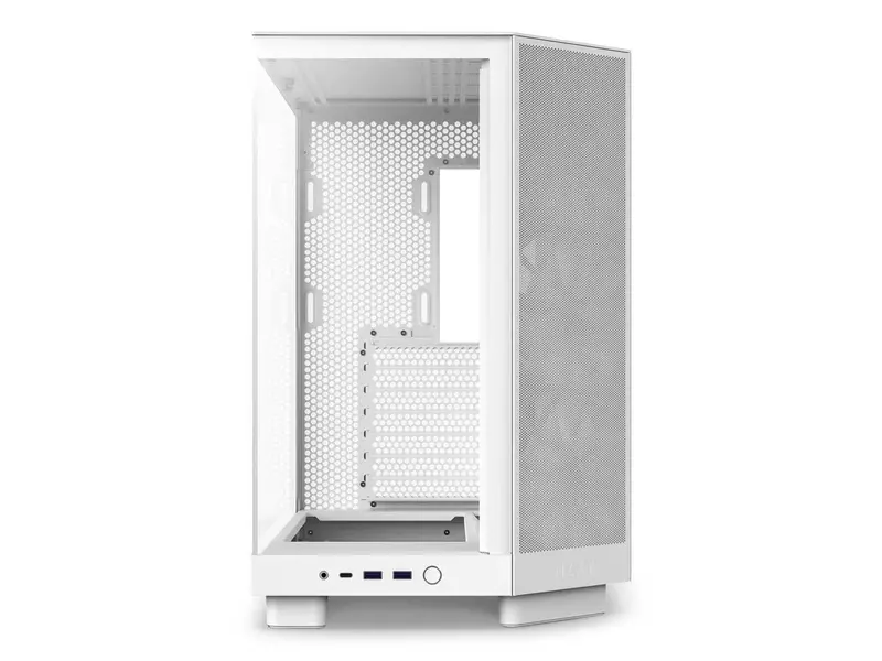 Kompaktowa obudowa typu mid-tower NZXT H6 FLOW, biała, dwukomorowa, zoptymalizowany przepływ powietrza, szkło hartowane