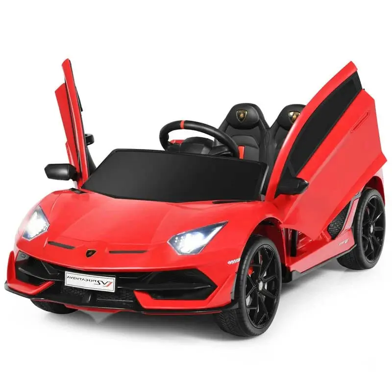 Licencjonowany Lamborghini SVJ – elektryczny samochód dziecięcy o napięciu 12 V, z bagażnikiem i pilotem dla rodziców.