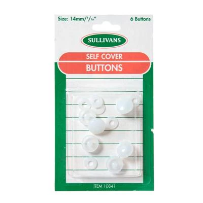 Sullivans Self Cover Nylon Buttons 6pk- 14mm