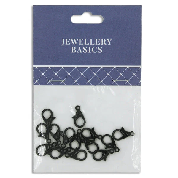 11mm Lobster Clamp Charm, Black- 14pc- Sullivans
