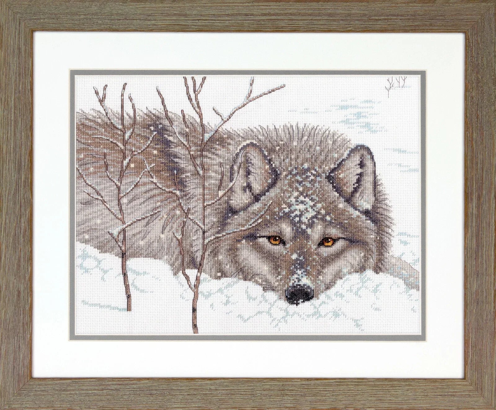 Dimension Snowdaze Wolf Cross Stitch Kit- 14x10in