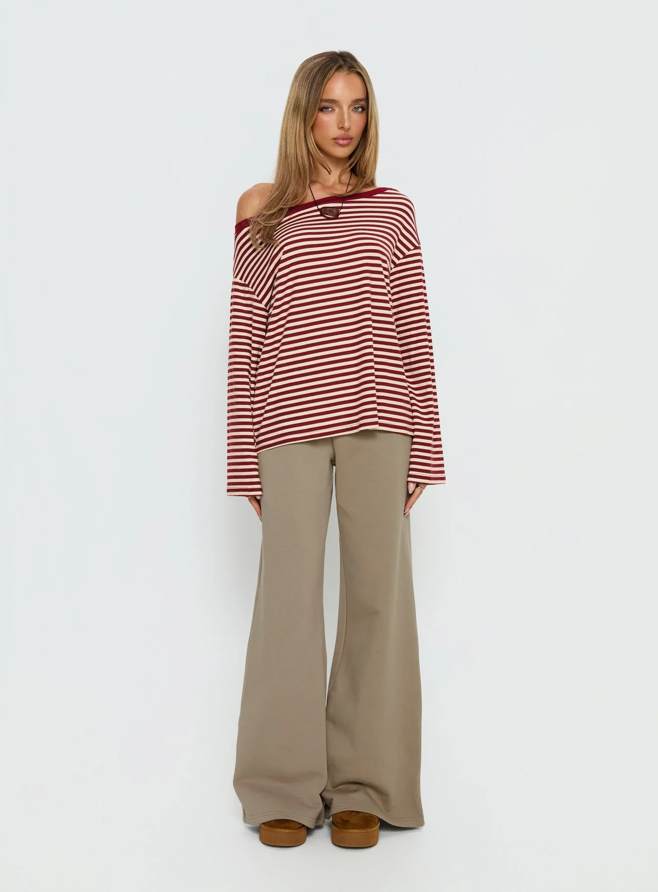 Summits Flared Track Pants Latte