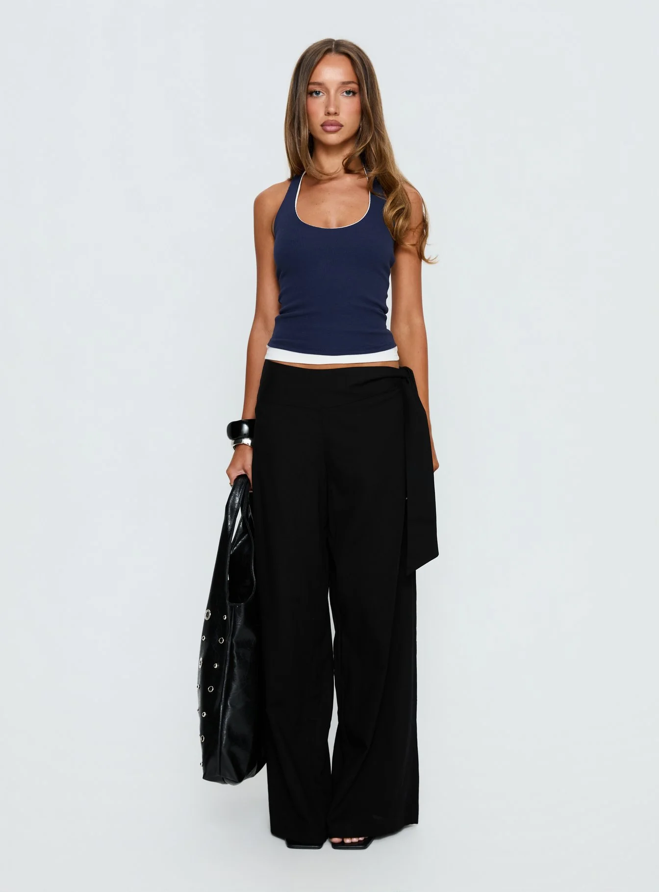 Debee Layered Halter Top Navy / White