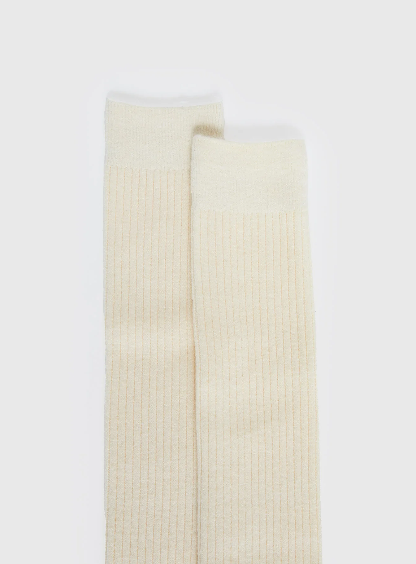 Roxee Knee High Ribbed Socks Cream