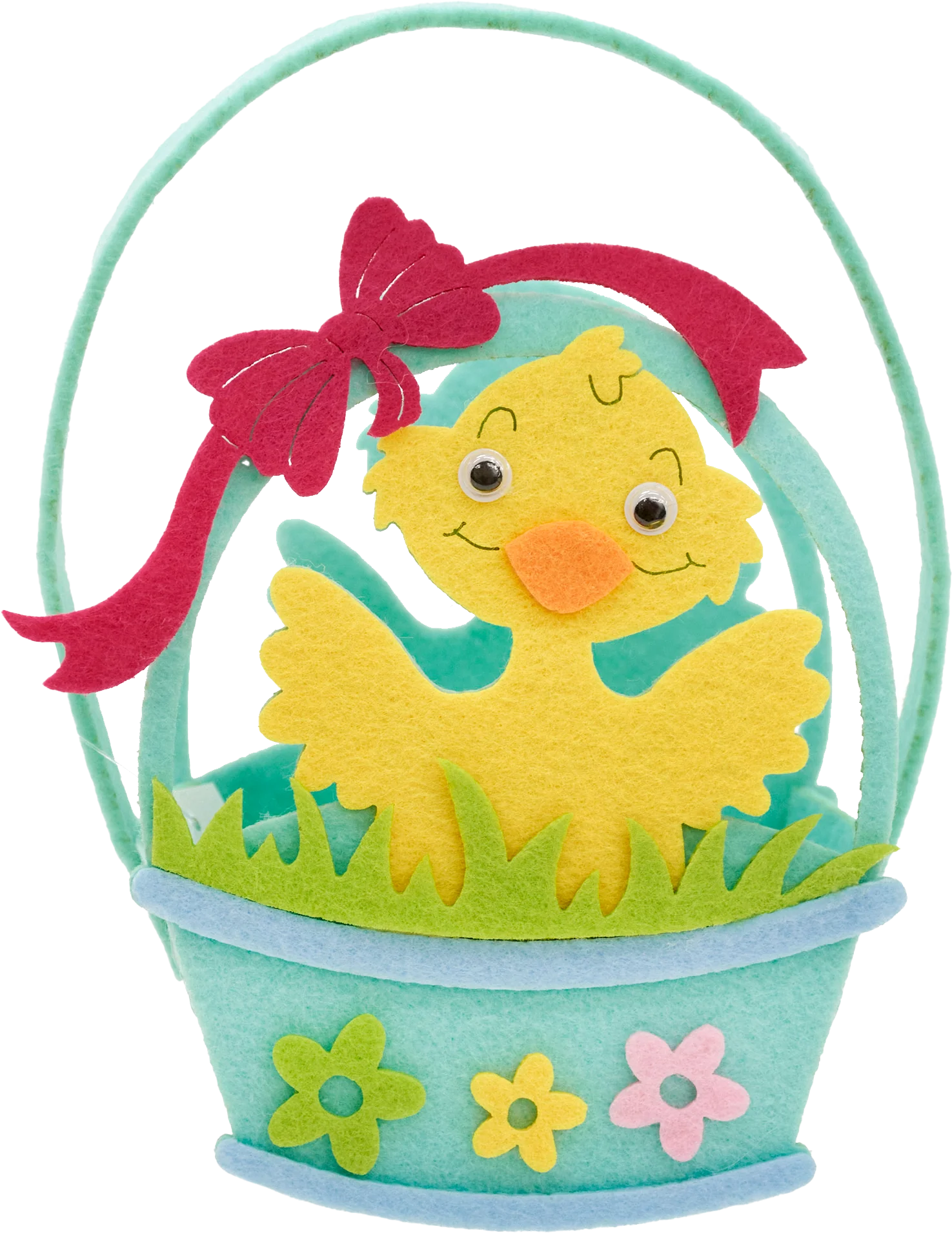 Easter Chicks with Bow Felt Basket