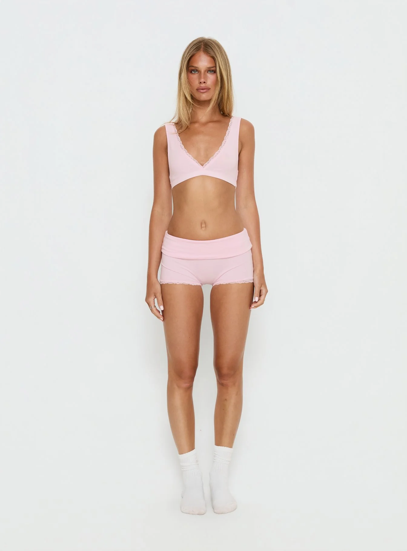 Flissie Plunge Lace Bralette Pink